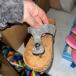 Link Glittering Silver Kids Sandals